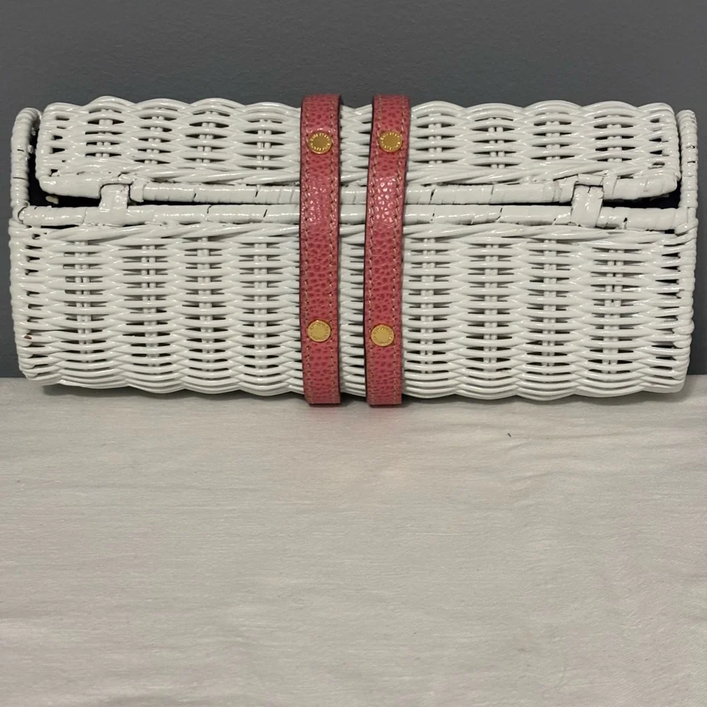 Kate Spade White Wicker Clutch with Gold Hardware - Picture 2 of 9